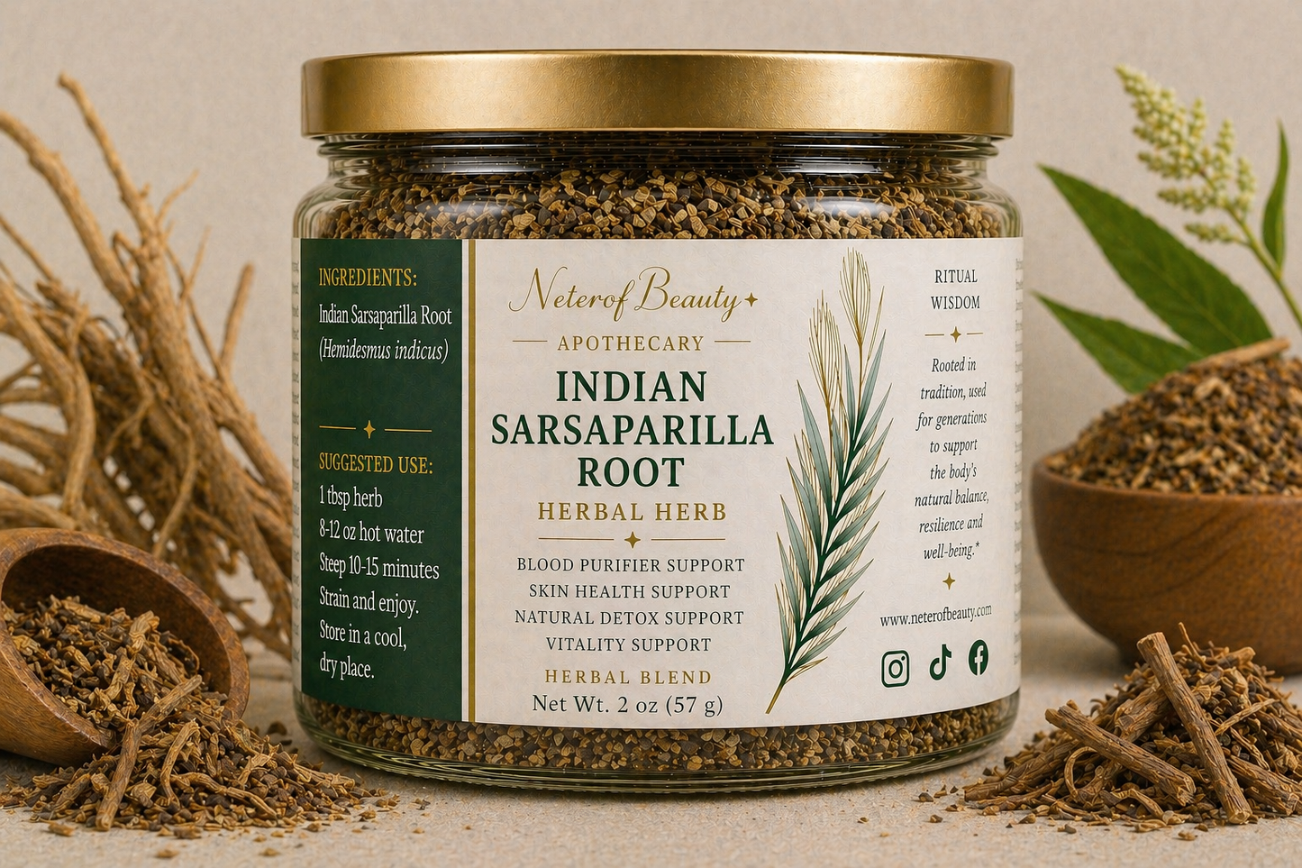 Indian Sarsaparilla Root